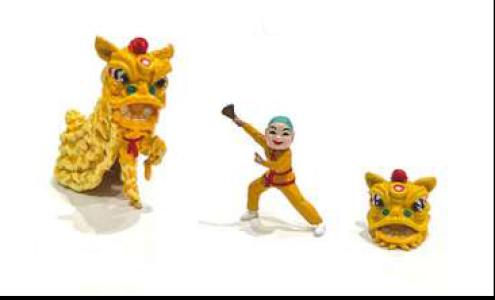 Figuren Lions Dance rot American Dior 1:64