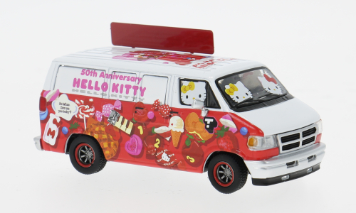 Tarmac Works Hello Kitty Dodge Van ミニカー Tarmac Works 1/64 Dodge Van Hello Kitty Food Truck Model Car
