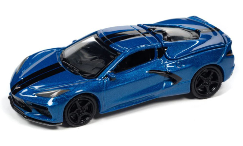 Modelo A Escala 1/64 Chevrolet Corvette Z06 2019 Diecast Color Azul - Autoworld AWSP165 B